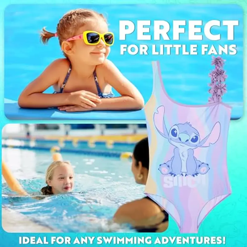 Get Trend Disney Stitch Costume Piscina Bambina Ragazza Costume Intero Elastico Costumi da Bagno Costumi Bimba Idee Regalo (9-10 Anni, Multicolori Stitch) miniatura 2