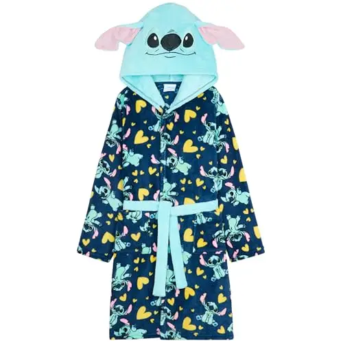 Get Trend Disney Stitch Vestaglia Bambina Adolescenti, Accappatoio con 3D Orecchie, Abbigliamento da Casa Regali per Lei