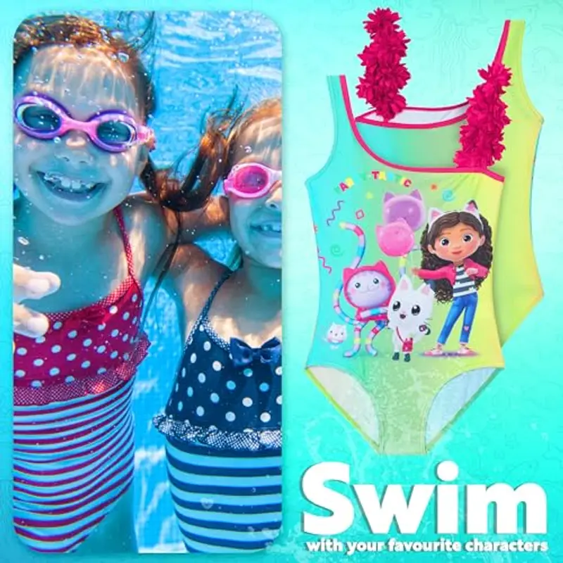 Get Trend Gabby’s Dollhouse Costume Piscina Bambina Ragazza Costume Intero Elastico Costumi da Bagno Costumi Bimba Idee Regalo (7-8 Anni, Multi Gabby’s Dollhouse) miniatura 3