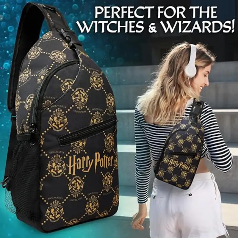 Get Trend Harry Potter Borse a Tracolla Borsa Bambina Ragazza Scompartimenti Multipli Borsa Viaggio con Cinturino Regolabile (Nera Harry Potter) miniatura 2