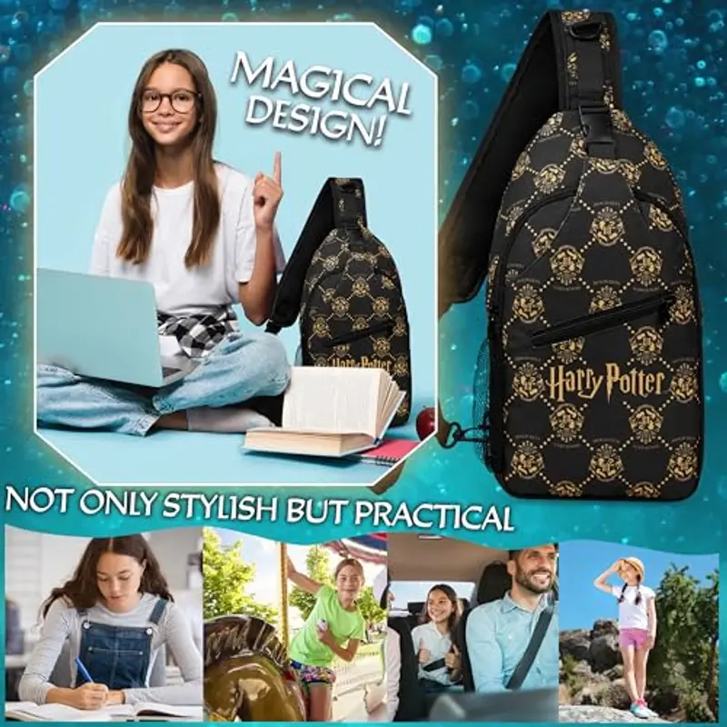 Get Trend Harry Potter Borse a Tracolla Borsa Bambina Ragazza Scompartimenti Multipli Borsa Viaggio con Cinturino Regolabile (Nera Harry Potter) miniatura 3
