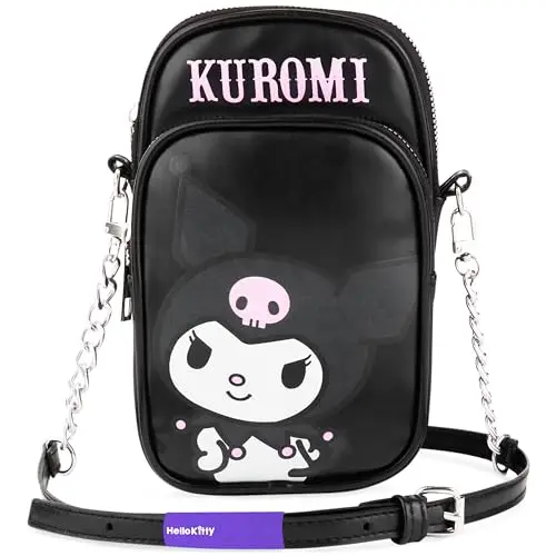 Get Trend Hello Kitty Sanrio Kuromi Borsa Tracolla Ragazza, Borsetta Porta Cellulare con Cinturino Regolabile per
