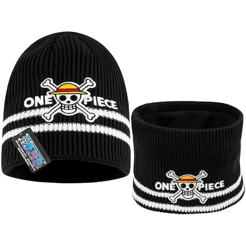 Get Trend One Piece Cappello Ragazzo, Berretto e Scaldacollo Bambino, Caldo Set Invernale Bambino Anime Regalo Bambini