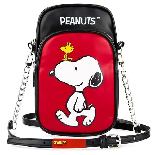 Get Trend Peanuts Snoopy Borsa Tracolla Ragazza, Borsetta Porta Cellulare con Cinturino Regolabile per Viaggio, Regalo