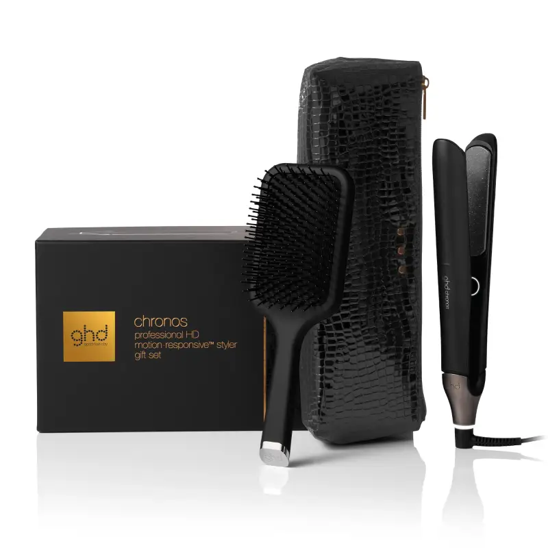 Styler ghd chronos Gift Set - piastra per capelli professionale + paddle brush - Piastra capelli,Spazzole per capelli,Cofanetto per capelli