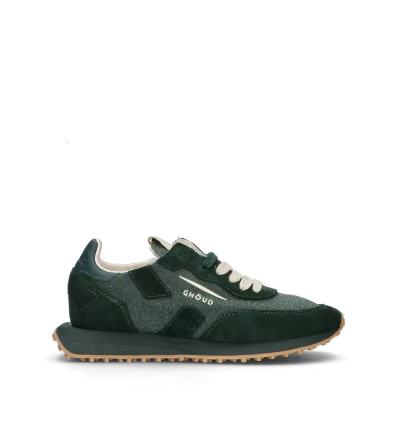 Ghoud Sneakers donna verde in pelle scamosciata e materiale sintetico