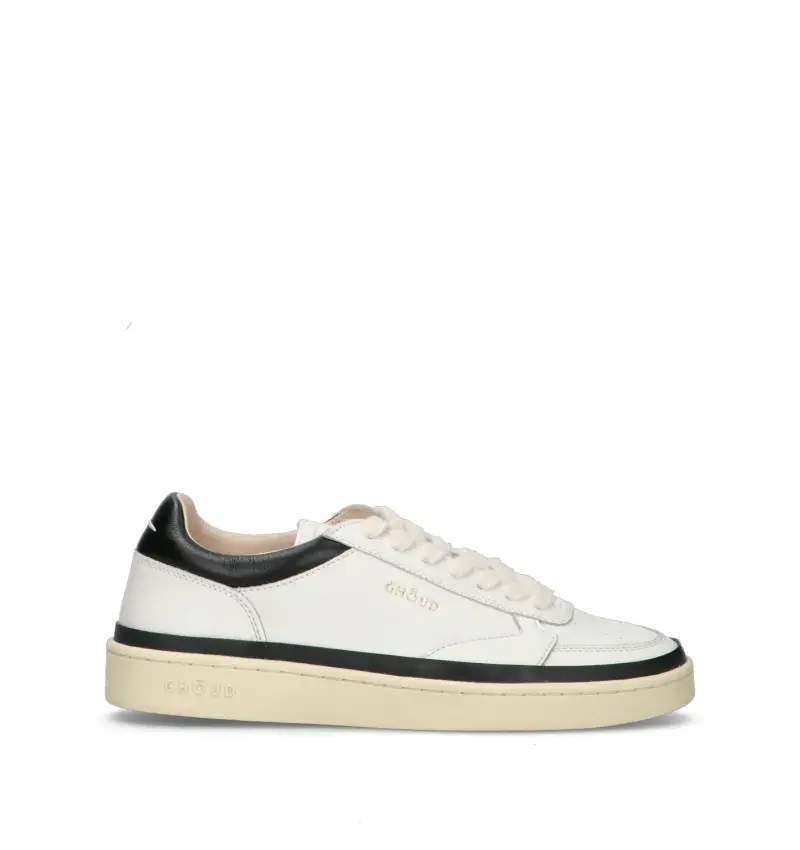 Ghoud Sneakers uomo bianche in pelle con dettagli a contrasto