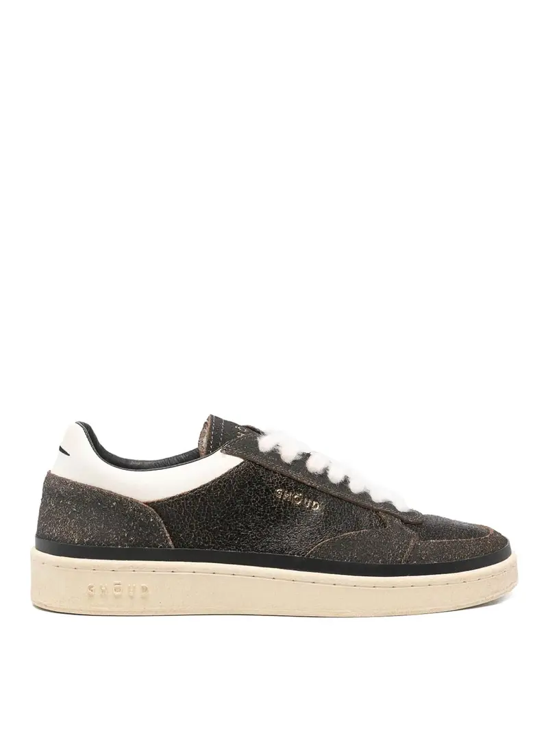 Sneaker cuscinetti in pelle nera Nero