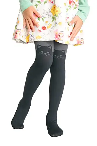 Gi&Gi collant bambina 80 den,collant bimba fantasia Longuette con gattina 1642