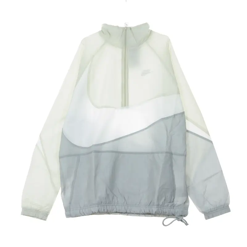Giacca a Vento Infilabile Uomo Vw Swoosh Wvn Hlfzip Jkt Wolf Grey/white/light Bone/white