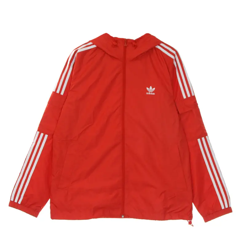 Giacca a Vento Uomo 3 Stripes Classic Adicolor Windbreaker Red