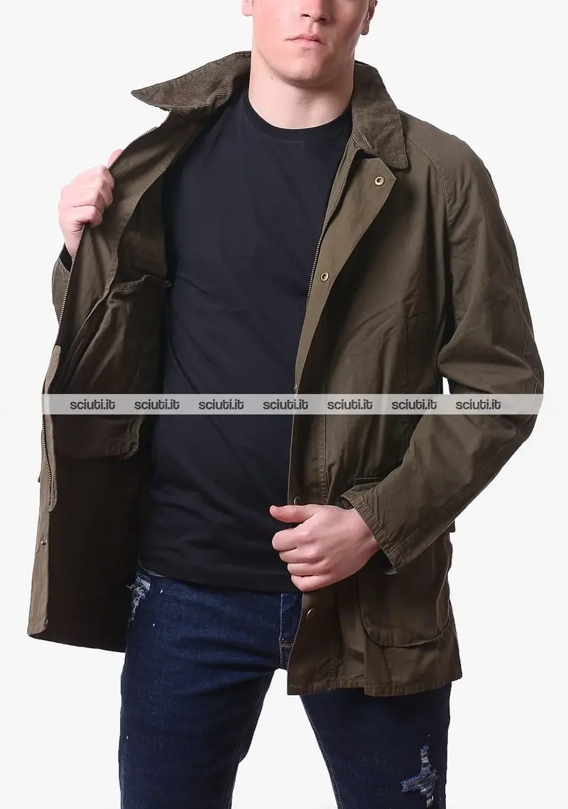 Giacca Barbour uomo verde oliva scuro Ashby casual