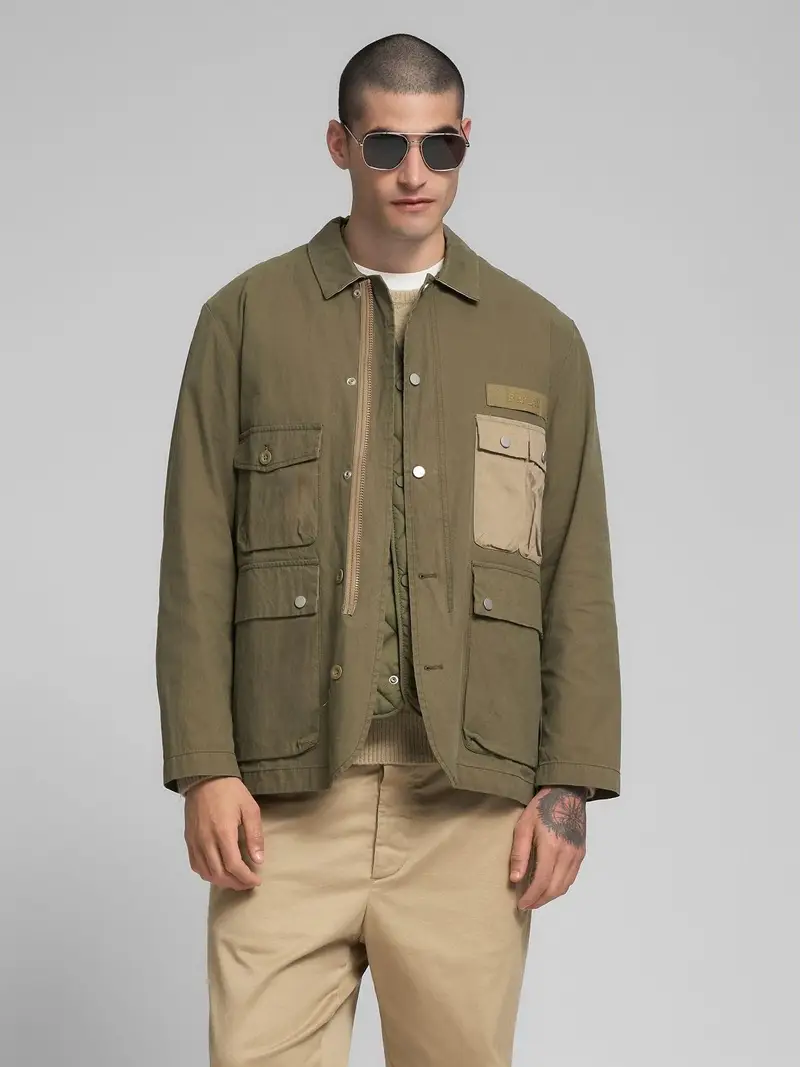 Giacca Camicia D'ispirazione Militare