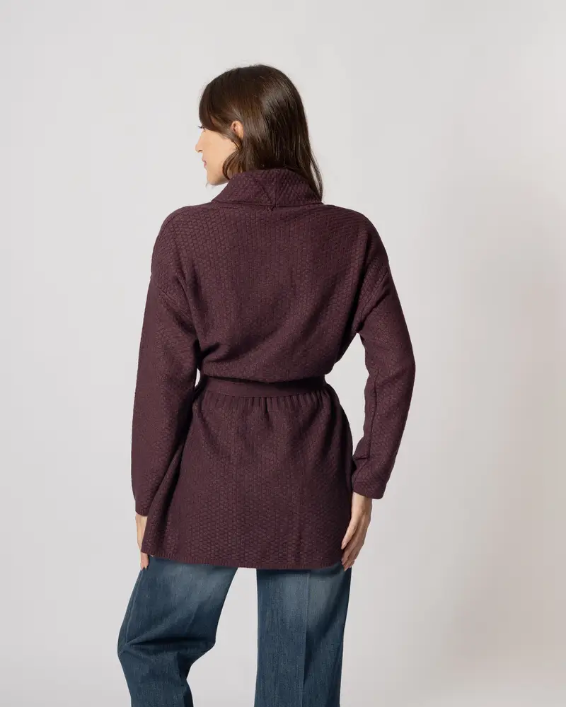 Giacca cintura Prugna