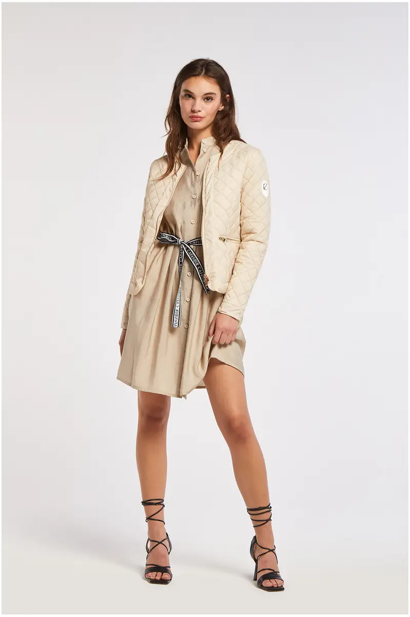 giacca imbottita con trapuntatura a rombi gesso 40