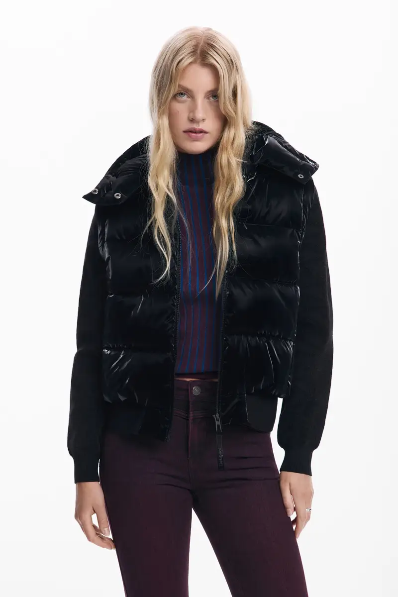 Giacca imbottita convertibile lucida