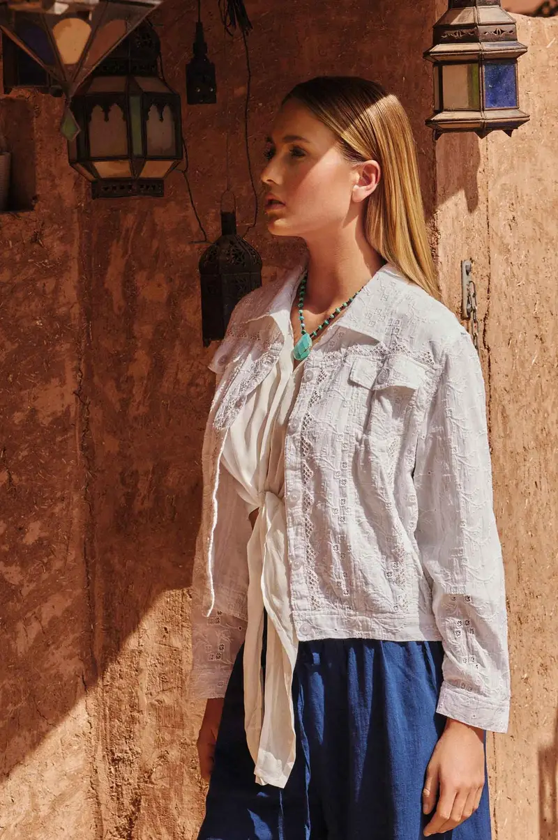 GIACCA IN PIZZO SANGALLO PREGIATO | Colore: Bianco | Taglia: L