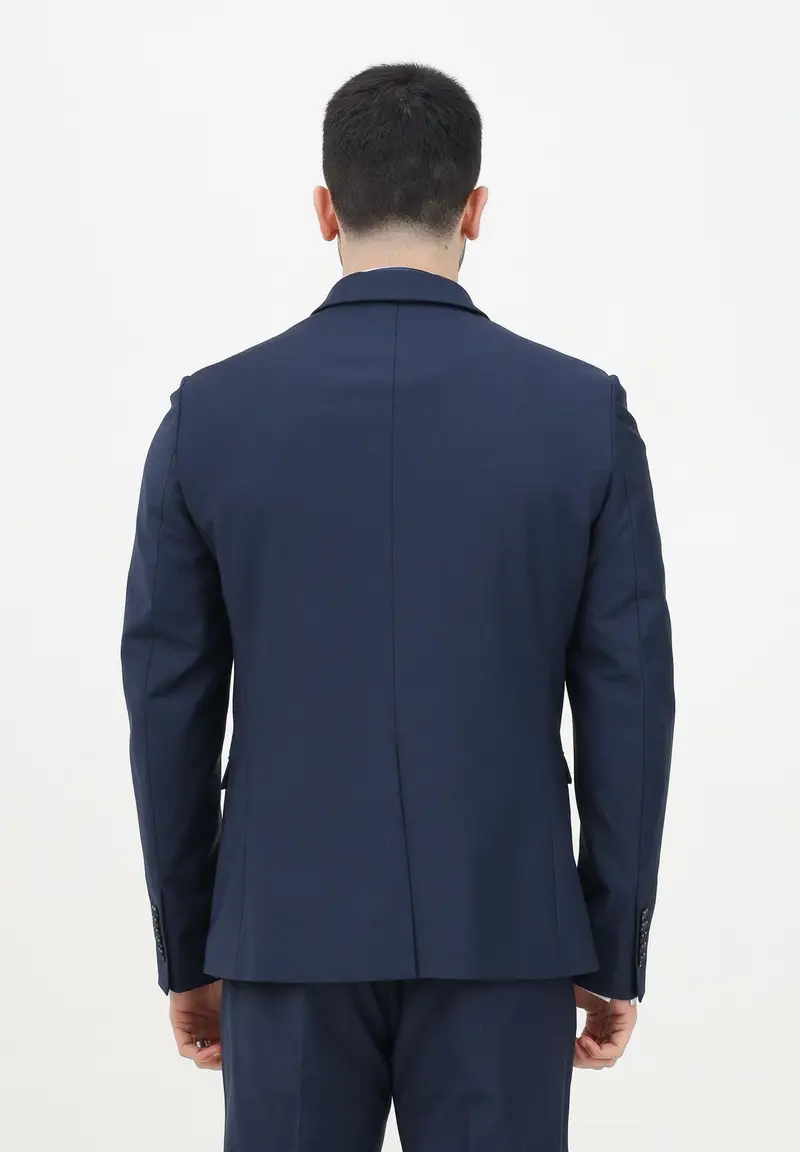 Giacca monopetto blu da uomo miniatura 2