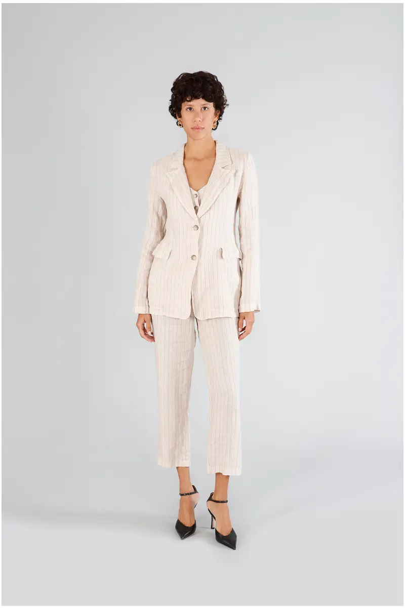 giacca monopetto mistolino gessato gessato corda