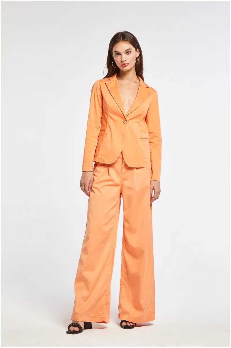 giacca monopetto tinto capo in cotone elasticizzato mango