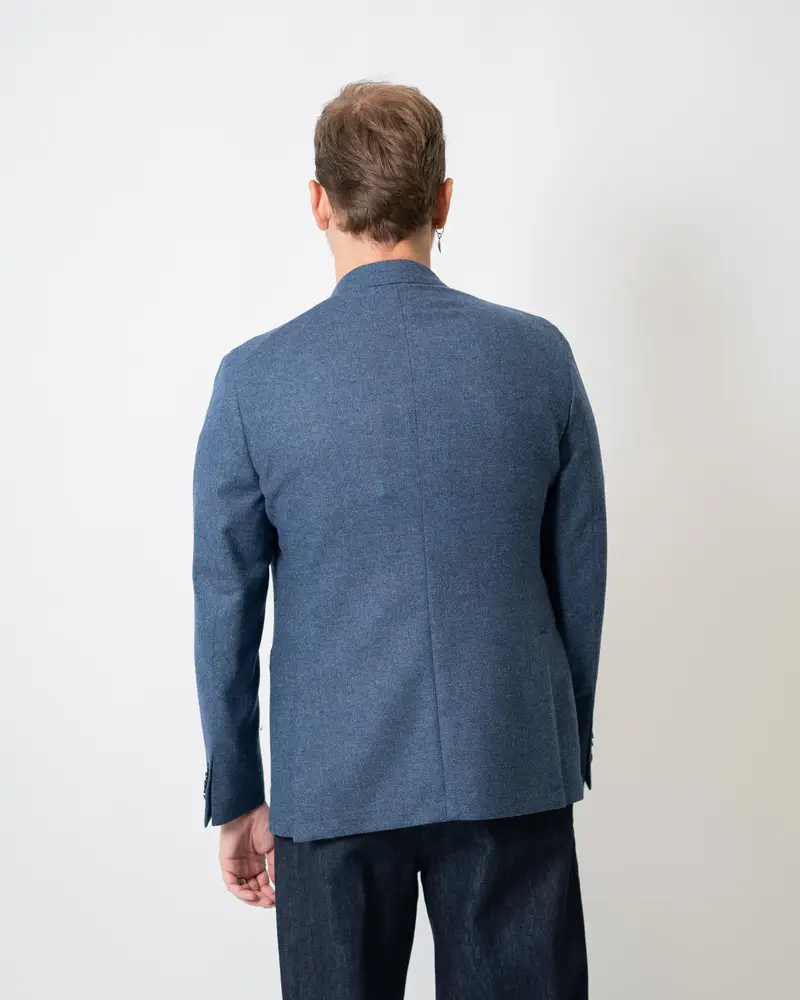 Giacca Monopetto tweed Bluette miniatura 2