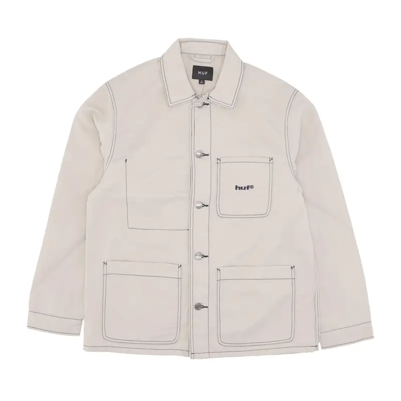 Giacca Workwear Uomo Contrast Nylon Chore Jacket Cream