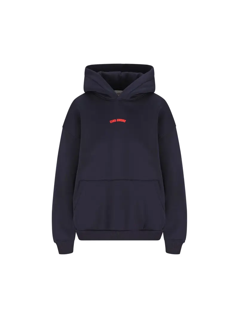 Felpa Con Cappuccio Ciao Amore Cortina Lover BLU