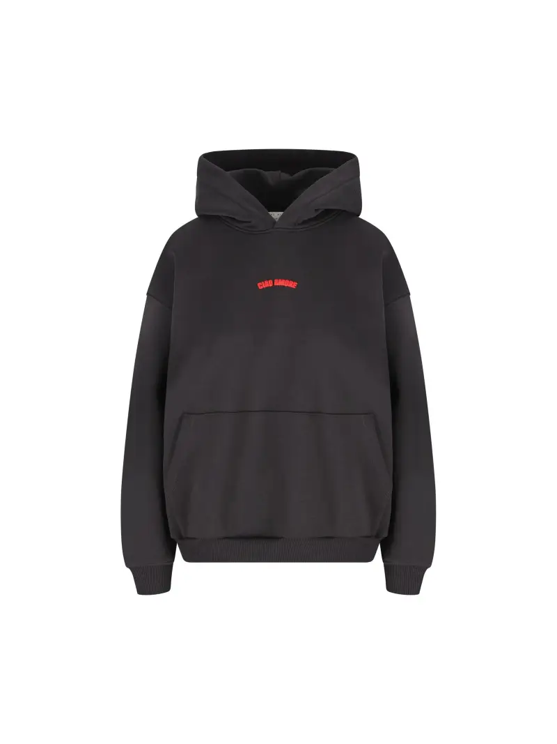 Felpa Con Cappuccio Ciao Amore Cortina Lover GRIGIO