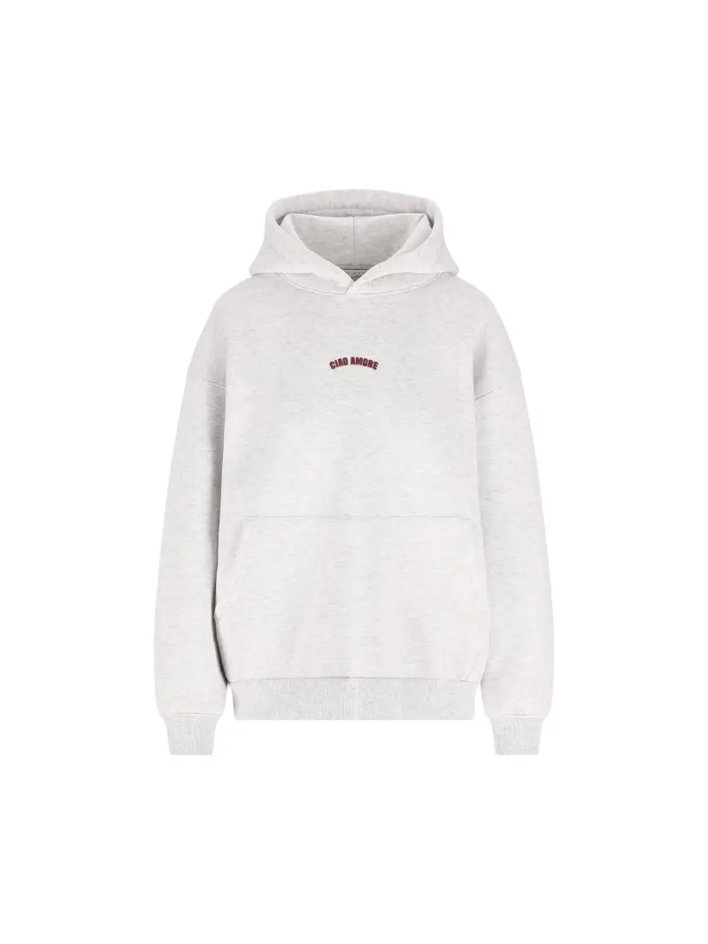 Felpa Con Cappuccio Ciao Amore Cortina Lover GRIGIO