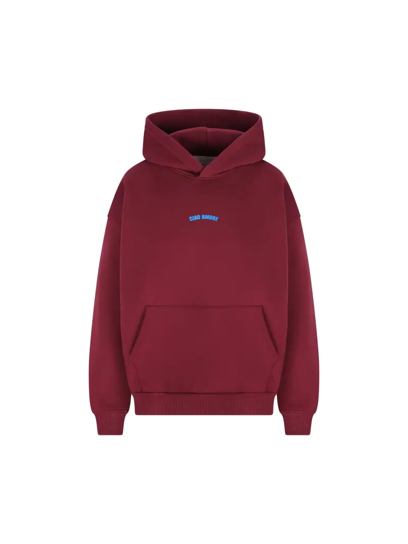 Felpa Con Cappuccio Ciao Amore Cortina Lover ROSSO