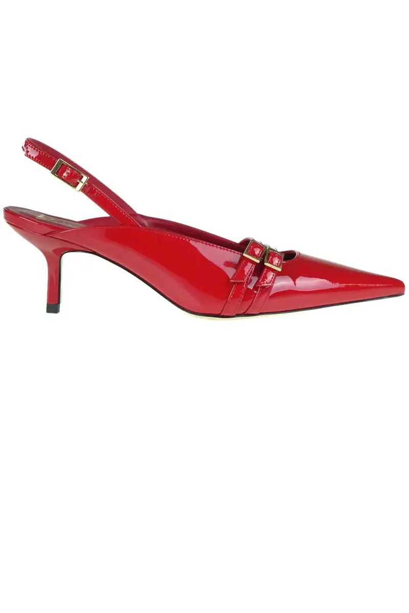 Decolletè slingback in vernice