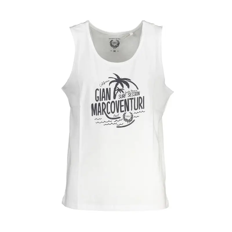 Canotta Uomo Bianca Stampa Logo Bianco