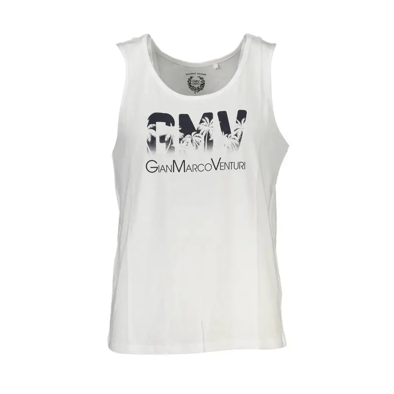Gian Marco Venturi Canotta Uomo Bianca con Stampa Logo