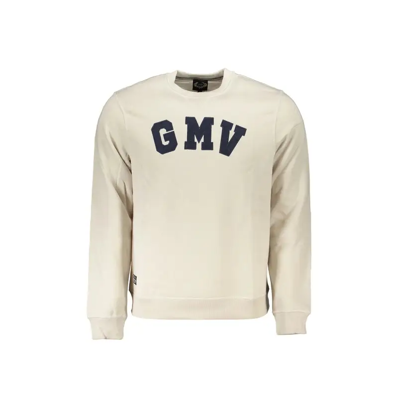 Felpa Maniche Lunghe Uomo Bianca Ricamo Bianco