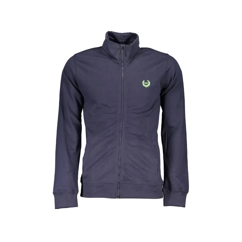 Gian Marco Venturi Maglia Uomo Blu con Zip e Ricamo