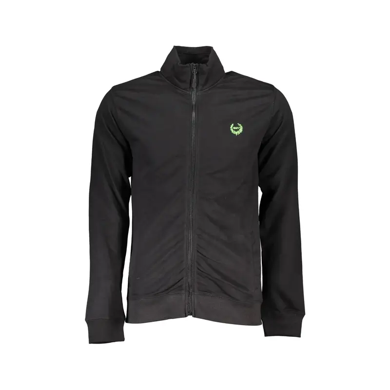 Felpa Maniche Lunghe Uomo Nera Ricamo Nero