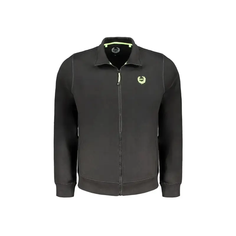 Gian Marco Venturi Felpa Uomo Nera con Zip e Ricamo