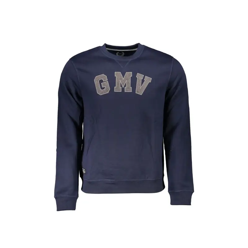 Felpa Uomo Blu Girocollo Felpata Logo