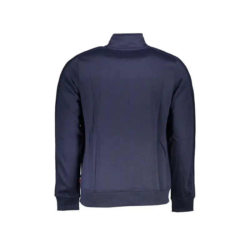 Felpa Uomo Blu Zip Felpata Logo miniatura 2