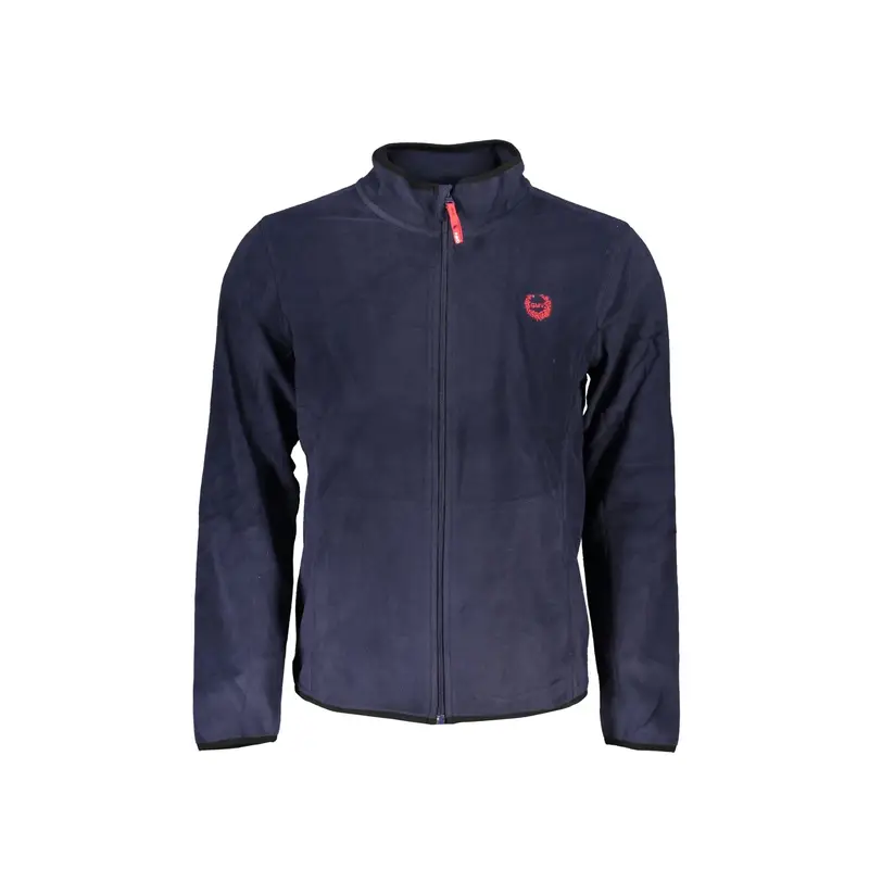 Felpa Uomo Blu Zip Pile Logo
