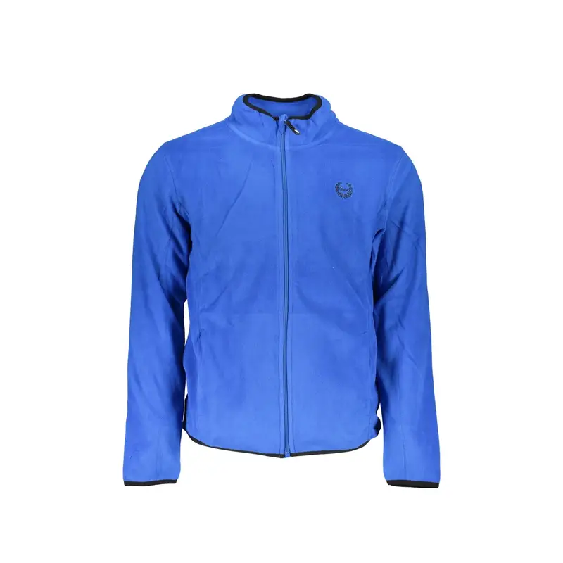Felpa Uomo Blu Zip Pile Logo