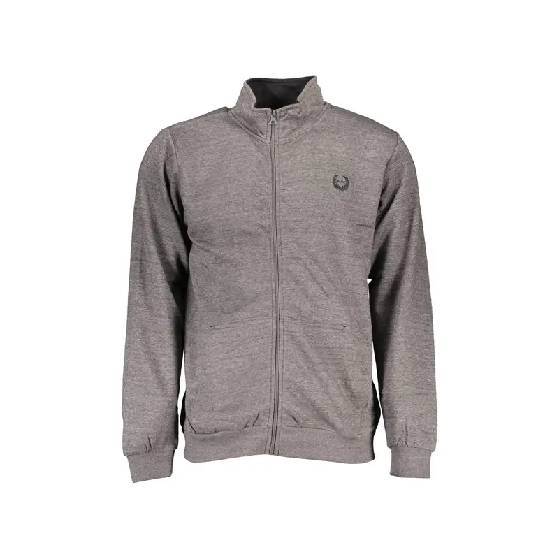 Felpa Uomo Grigio Zip Logo