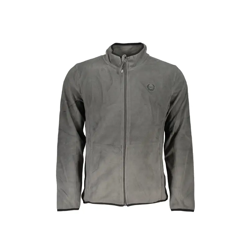 Felpa Uomo Grigio Zip Pile Logo