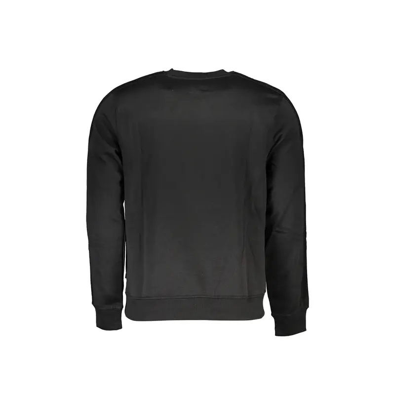 Felpa Uomo Nero Girocollo Felpata Logo miniatura 2