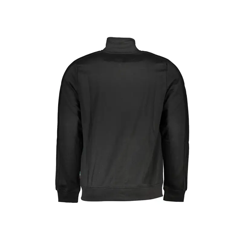 Felpa Uomo Nero Zip Felpata Logo miniatura 2