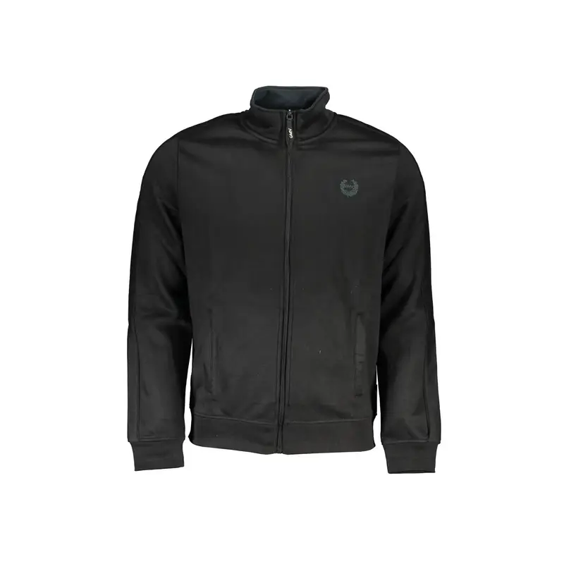 Felpa Uomo Nero Zip Felpata Logo