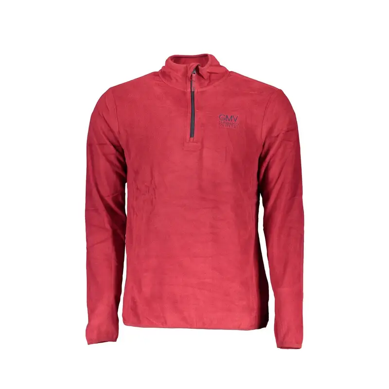 Felpa Uomo Rosso Mezza Zip Logo