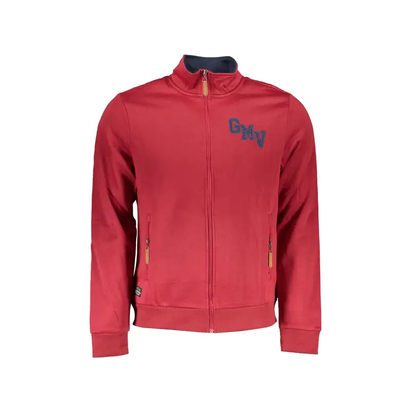 Felpa Uomo Rosso Zip Felpata Logo