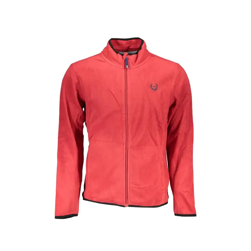 Felpa Uomo Rosso Zip Pile Logo