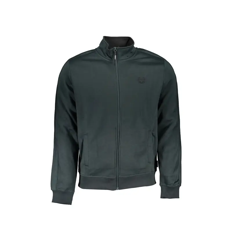 Felpa Uomo Verde Zip Felpata Logo